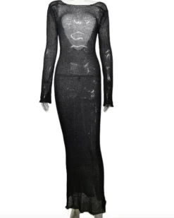 Langes Mesh Kleid Palmar