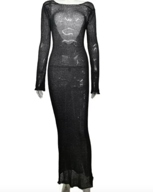 Langes Mesh Kleid Palmar