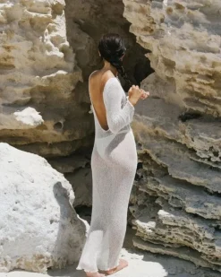 Langes Mesh Kleid Palmar