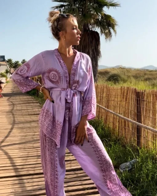 Lila Om Set Hose & Kimono Neoma