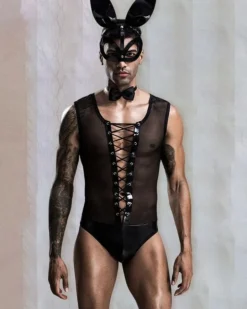 Männer Fetisch Bodysuit Black Bunny
