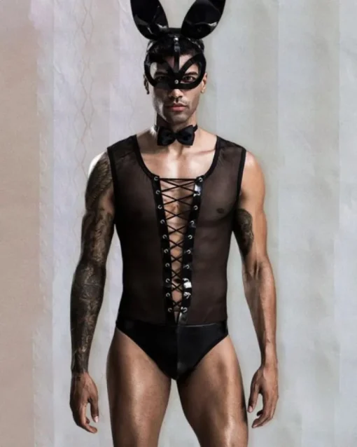 Männer Fetisch Bodysuit Black Bunny
