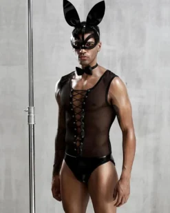 Männer Fetisch Bodysuit Black Bunny