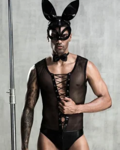 Männer Fetisch Bodysuit Black Bunny