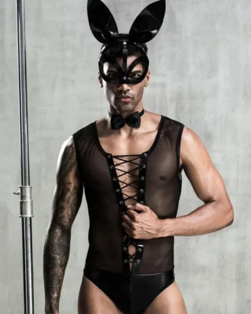 Männer Fetisch Bodysuit Black Bunny