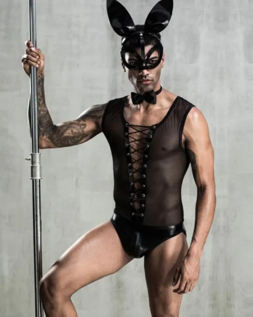 Männer Fetisch Bodysuit Black Bunny