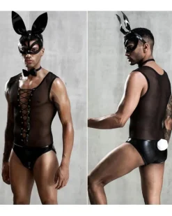 Männer Fetisch Bodysuit Black Bunny