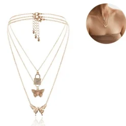Multilayer Halskette Secret Butterfly