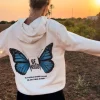 Oversize Hoodie Be Kind | Blue Butterfly