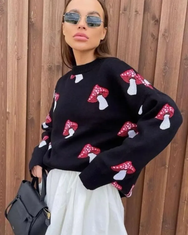 Pilz Pullover Red Mushroom