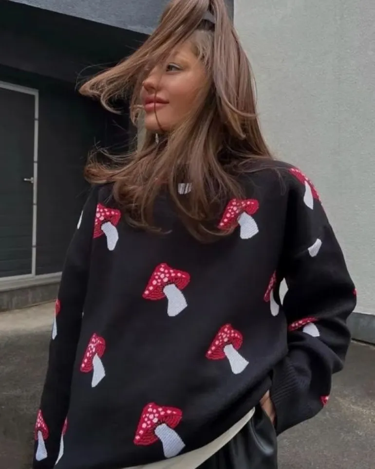 Pilz Pullover Red Mushroom