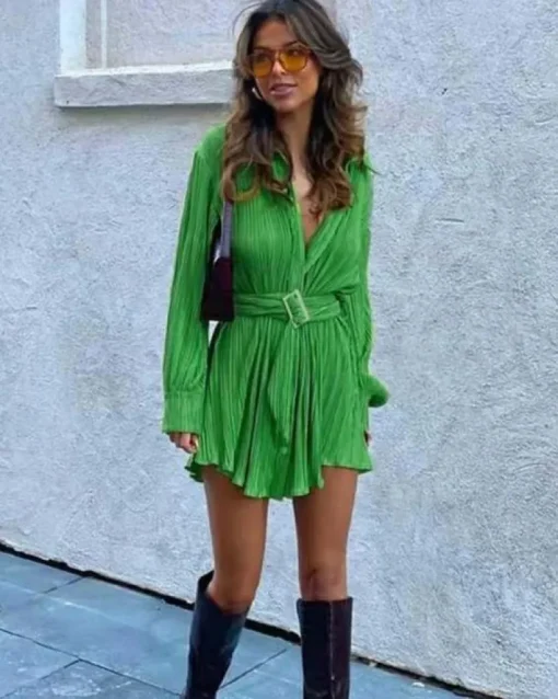 Plissee Blusen Kleid Serena