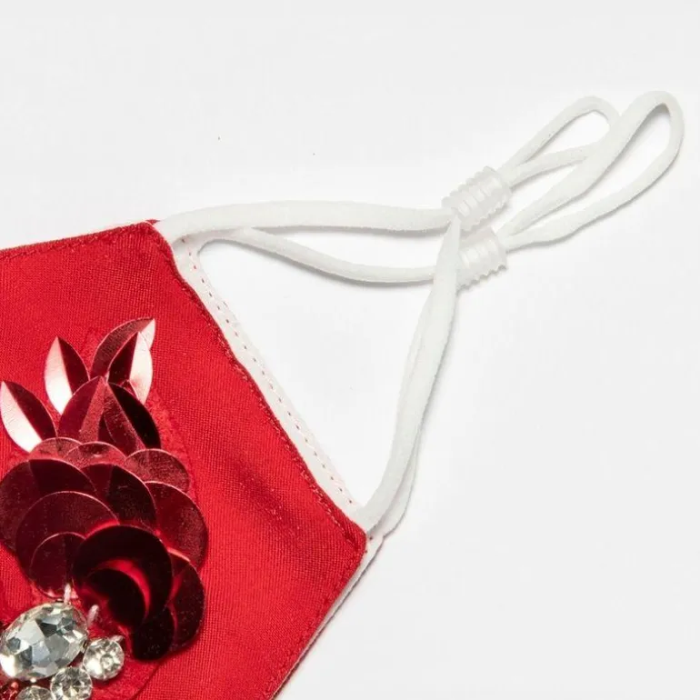 Rote Designer Stoffmaske Red Swan