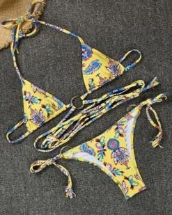 Schnür Bikini Vintage Paisley