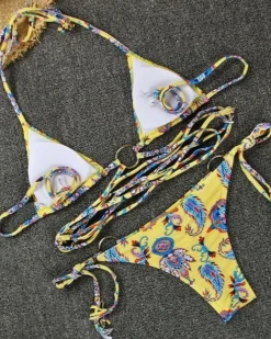 Schnür Bikini Vintage Paisley