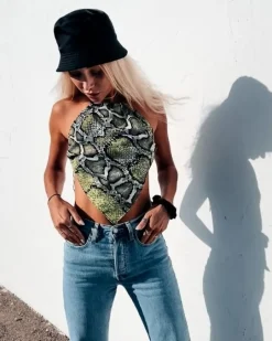Spitzen Crop Top Snakeita