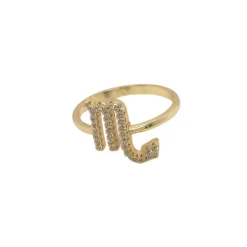 Sternzeichen Fingerring mit Zirkonia Steinen
