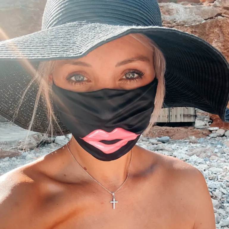 Stoffmaske Pink Lips