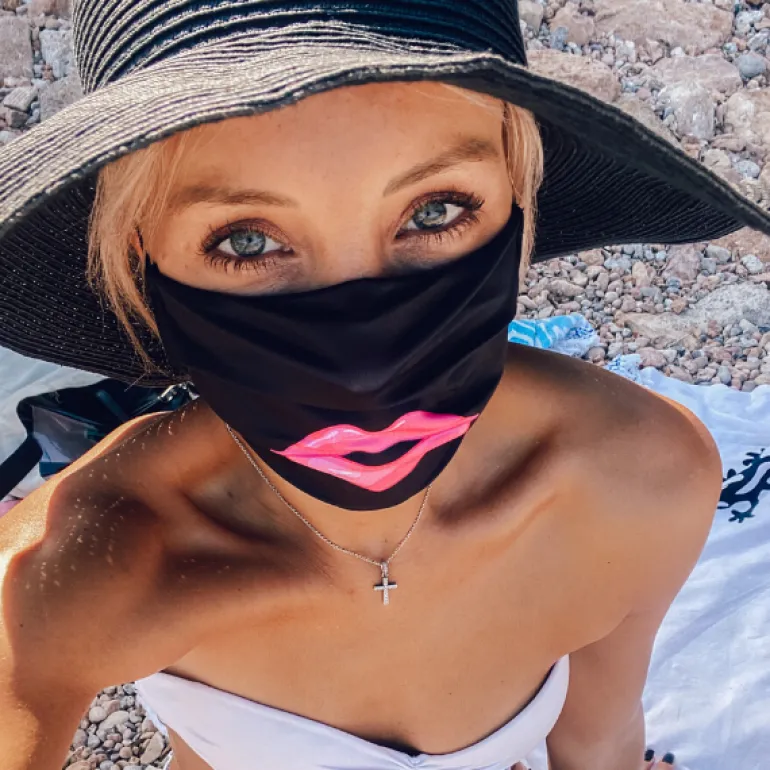 Stoffmaske Pink Lips