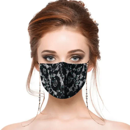 Stoffmasken Spitzen Glitzer Roses
