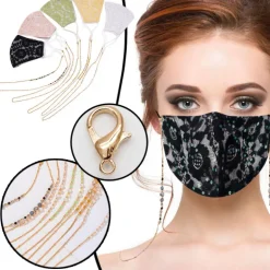 Stoffmasken Spitzen Glitzer Roses