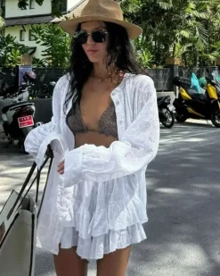 Weisses Set Shorts & Bluse Halina