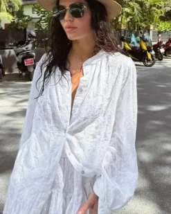 Weisses Set Shorts & Bluse Halina