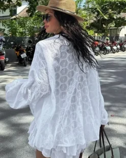 Weisses Set Shorts & Bluse Halina