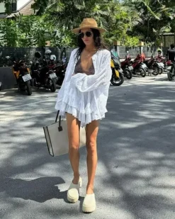 Weisses Set Shorts & Bluse Halina