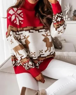 Winterpullover Reindeer & Snowflake
