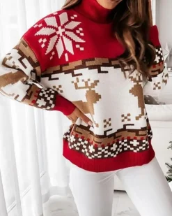 Winterpullover Reindeer & Snowflake